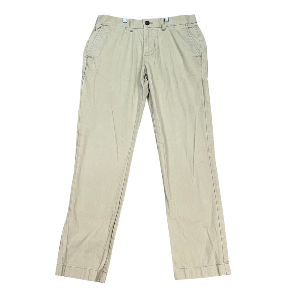 Tommy Hilfiger Tailored Pants Mens 30x30 Tan Flat Front Twill Chino Classic